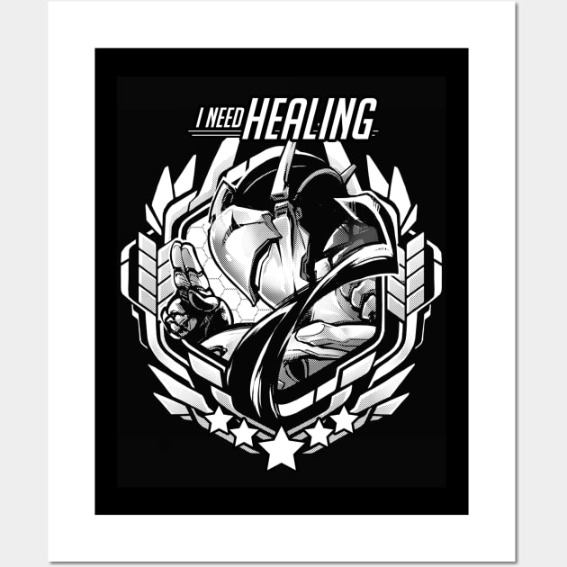 Genji "I Need Healing" Wall Art by RobotCatArt